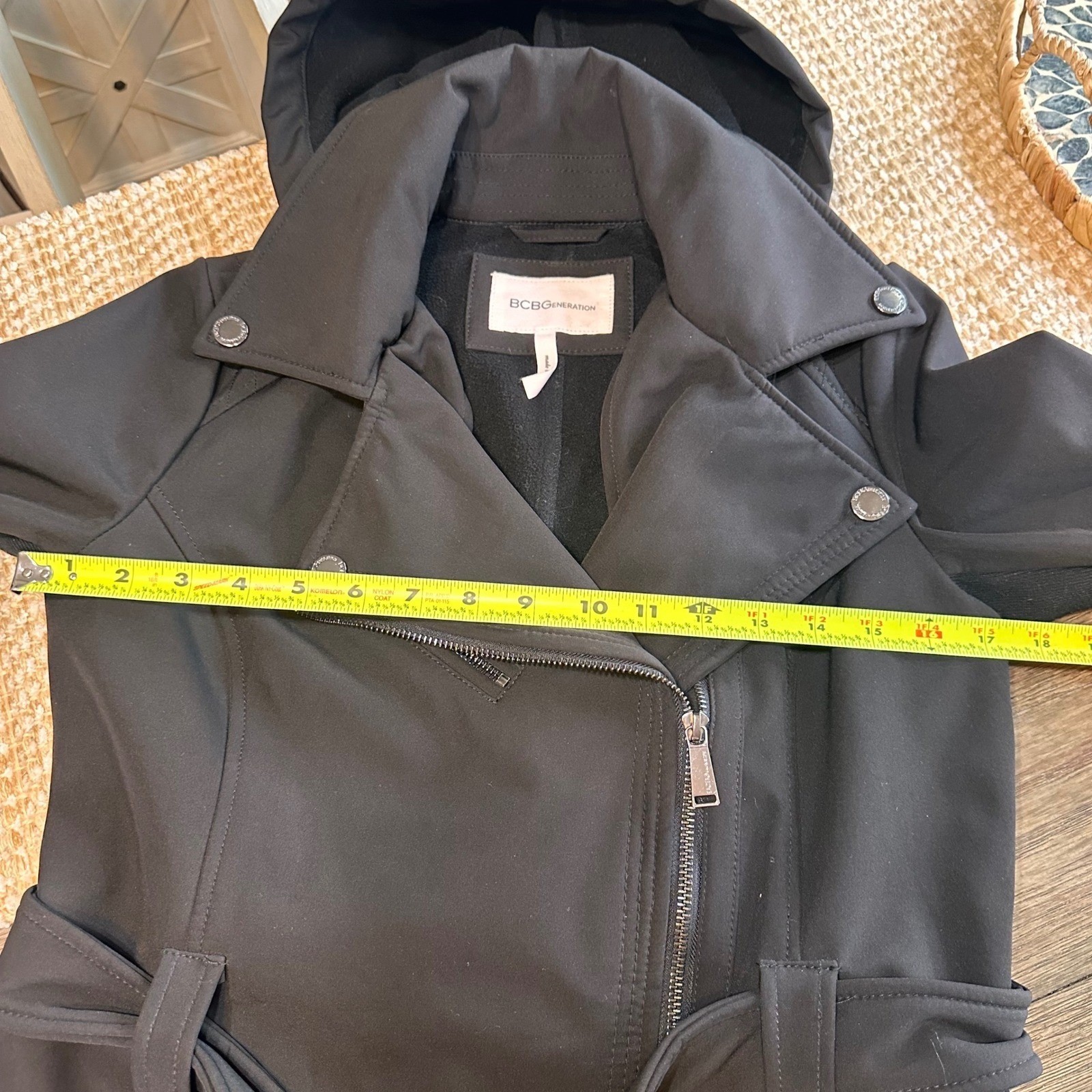 BCBGeneration Black Hooded Soft Shell Trench Coat… - image 17