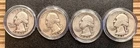 🔥 1940-64 Washington Quarter 90% Silver Circulated $1 Face Value 4 Quarters🔥