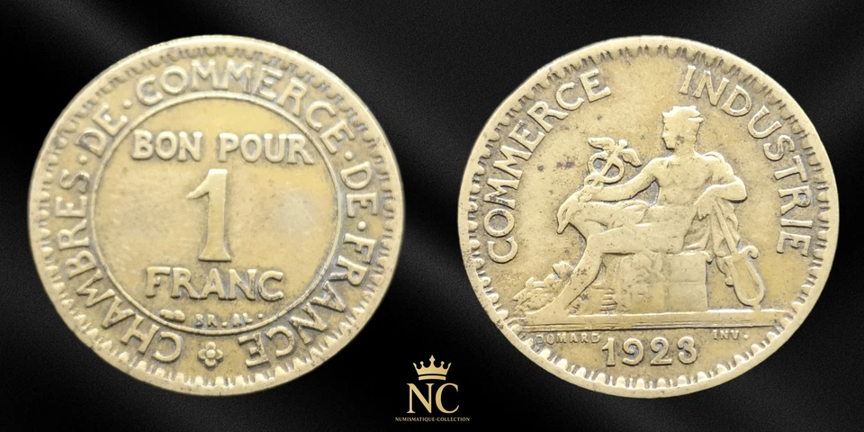Francia - 1923 - 1 franco Chambres de commerce (N0480) Foto 3 de 3