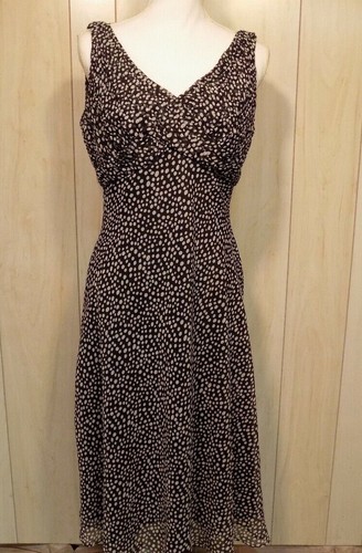 Adrianna Papell Women's Dress Size 10 Polka Dot Black White Sleeveless Lined - Picture 2 of 8