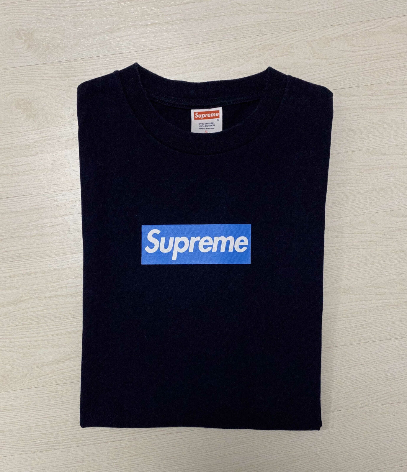 Supreme box logo tee Blue on navy - image 1