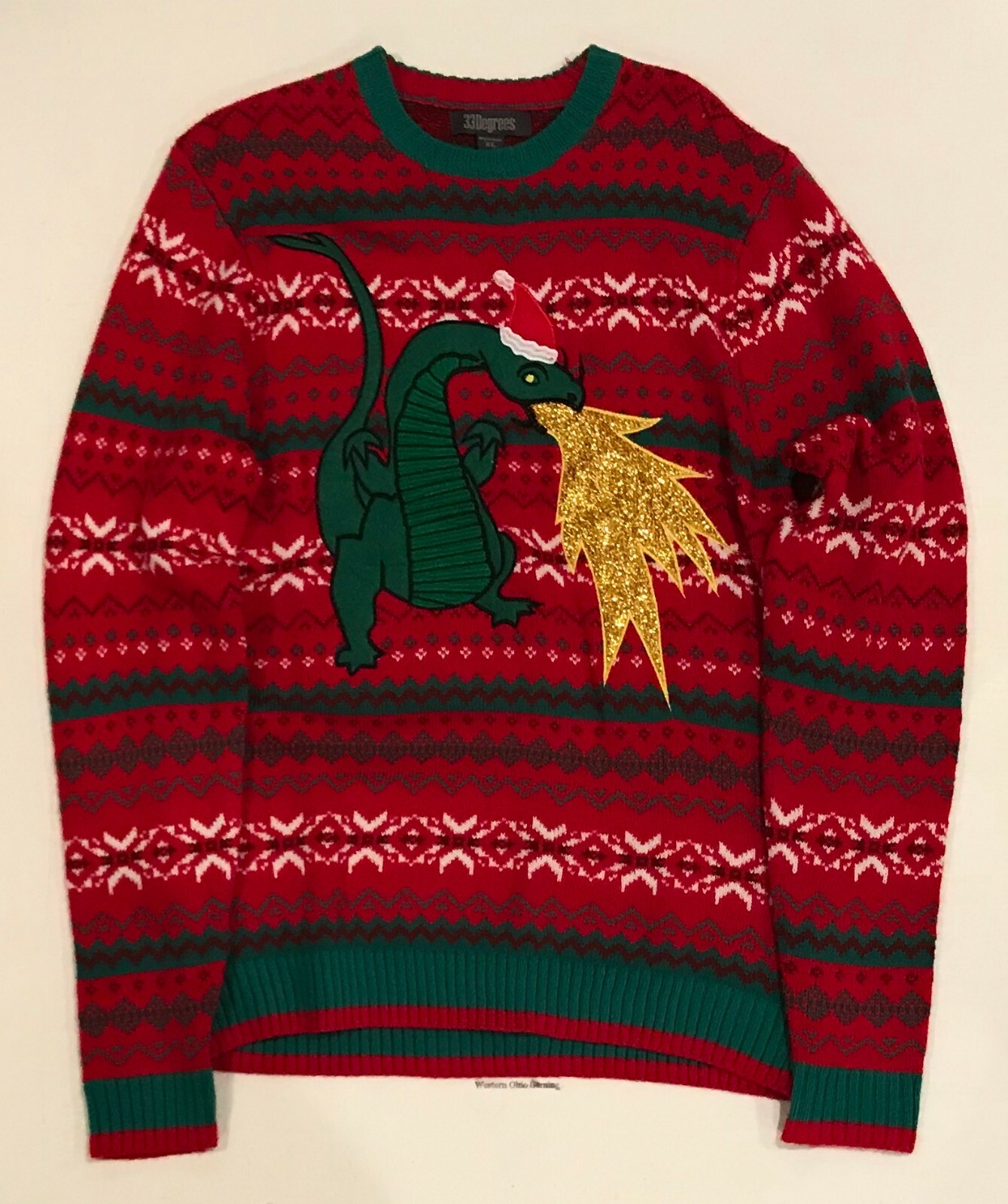 Fire Breathing Dragon Christmas Sweater 