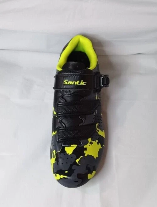 NEW W/out Box  44/10.5 Mens Santic Davee Green Camo Road Cycloing Shoes 3 Cleat - Image 3 of 4