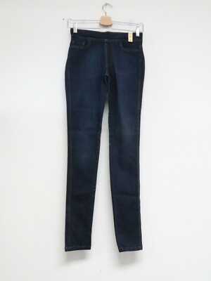 Vibrant Jeans Women's Size 3 Blue Solid Pull On Skinny Pants Stretch 25x30 P766