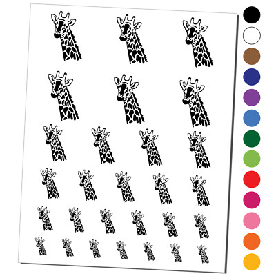 Giraffe Face Temporary Tattoo Water Resistant Fake Body Art Set Collection