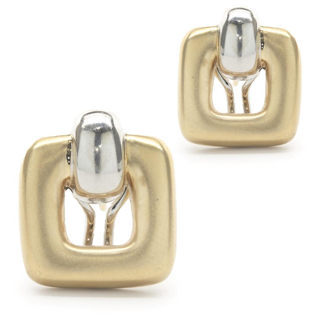 14 Karat Yellow & White Gold Geometric Square Cut… - image 3