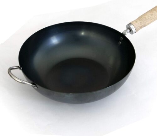 KYOTO KATSUGU Iron Chinese Wok Cookware 28cm Deep Type Made in Japan NEW - Picture 3 of 11