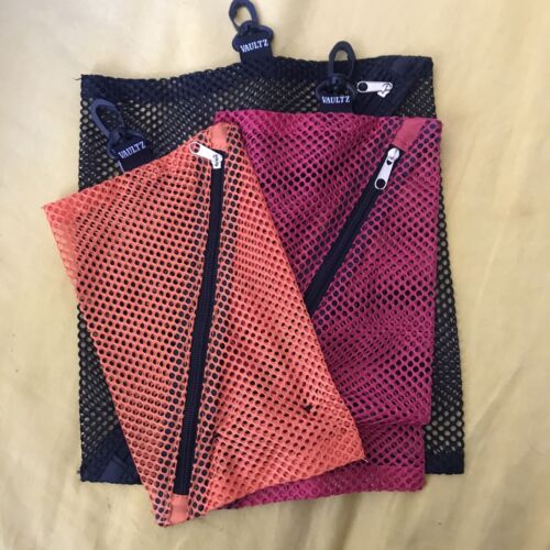 VAULTZ STORAGE BAGS W/ZIPPER (3) BAGS ASSORTED COLORS LOCK IT UP