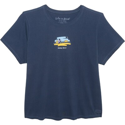 3XL NWT Women's Life is Good Happy Hour Jackie Rocket Beach Blue
