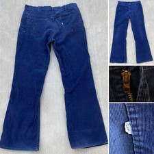 Vintage Levis Corduroy Pants Blue Worn Talon 42 Zipper Size W 36 L 33 Inseam 32