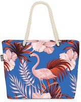 Void Tasche Vintage Pink Flamingo Hibiskus Tropen-Wald Vogel Strauß