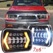 2pc Fit Toyota 95-97 Tacoma & 88-95 Pickup 7x6'' LED Headlights Hi-Lo Beam w/DRL