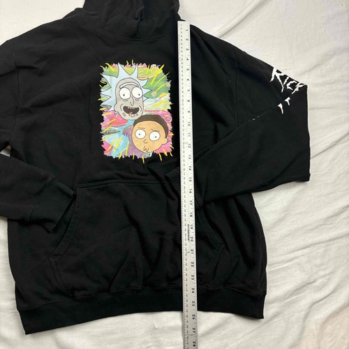 Rick And Morty Unisex Pullover Hoodie Black Graphic Print Extra Large - Picture 10 of 11