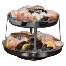 Steelite International 5850JX01 Seafood Stand 2-tier 12" Dia. & 10" Dia.