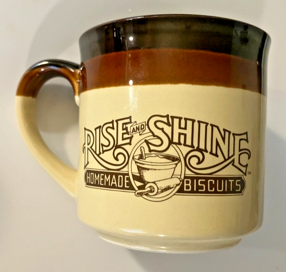 Vintage 1986 Hardees Rise and Shine Homemade Biscuits Ceramic Coffee