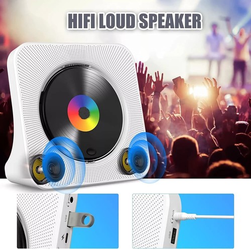 Gueray CD Player Portable Bluetooth Desktop CD Player for Home with Timer Bui... - Picture 8 of 8