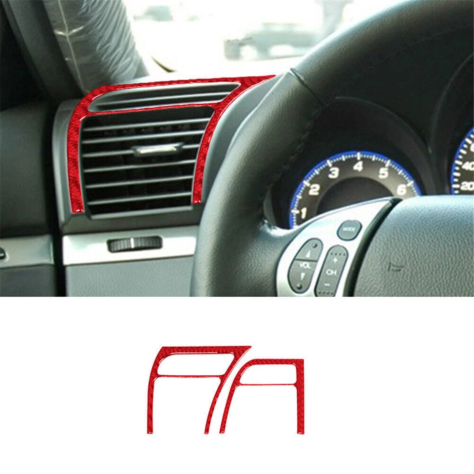 Kit de cubierta interior completo de fibra de carbono rojo 27 piezas para Acura TL 2004-2008 Foto 2 de 4