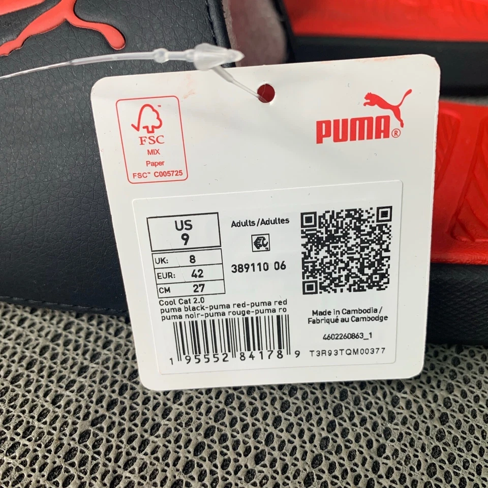 Sandalias Puma Adultos Deslizables US 9 EUR 42 Rojo y Negro Cómodas Calzado Sin Cordones Foto 2 de 4