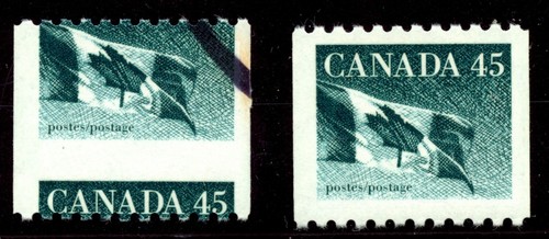 Canada 1396 - 45c MNH Flag MAJOR PERFORATION SHIFT - CANADA 45 at bottom