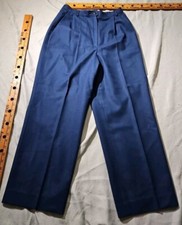 VTG Pendleton Pants Womens 10 Blue Wool High Rise Straight Stretch Pleated USA