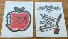 2007 Topps WWE Action Tattoo Cards Carlito Colon WWC Bad Apple #7 & WW Logo #9