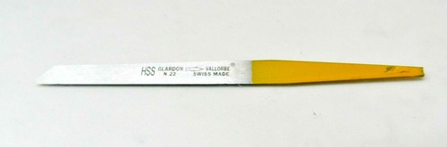 Glardon Vallorbe Knife Graver #22 HSS Yellow Tang High Speed Steel Swiss Made - Picture 4 of 5
