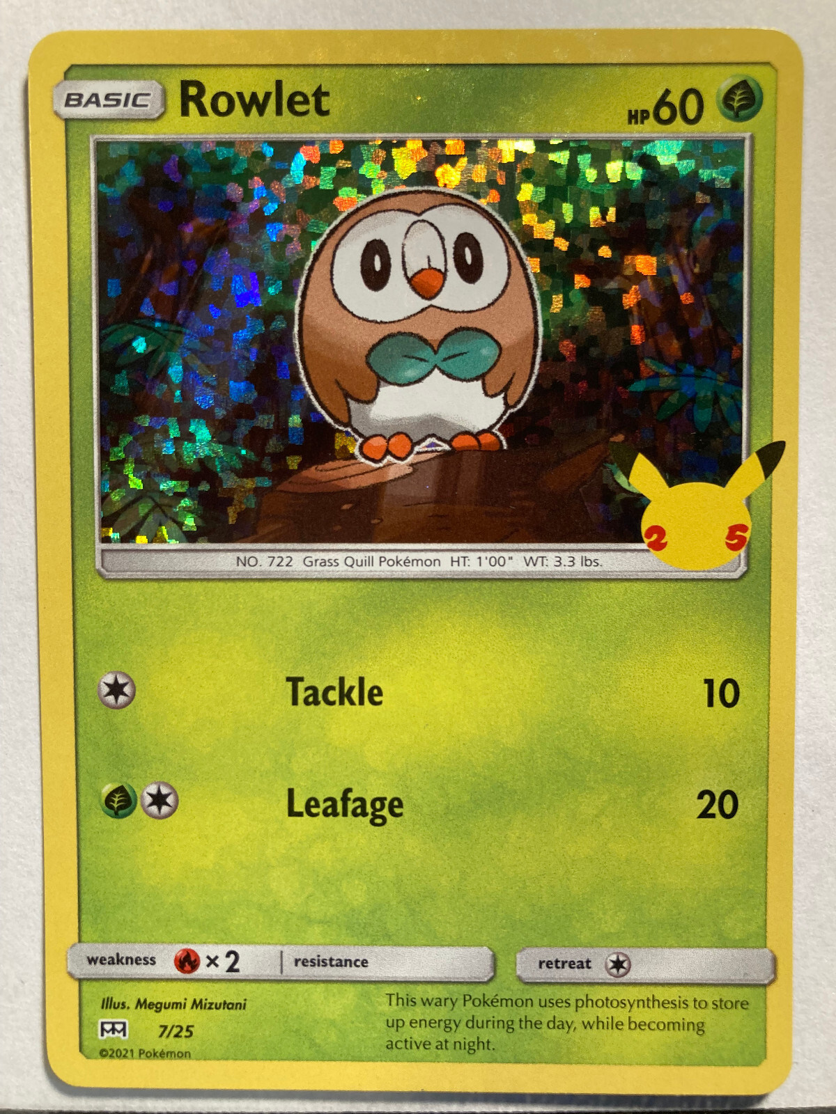 Rowlet 7/25 McDonald's Promo - Holo - Pokemon - LP
