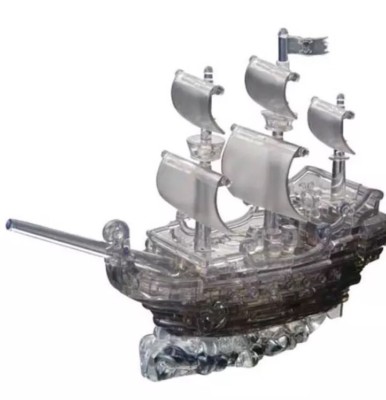 3d Deluxe Crystal Puzzle Pirate Ship Black