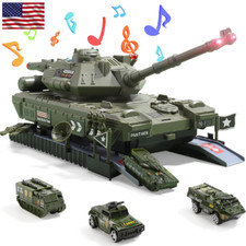 Battle Tank Military Vehicles Set, Realistic Light and Sound for Boys Kids