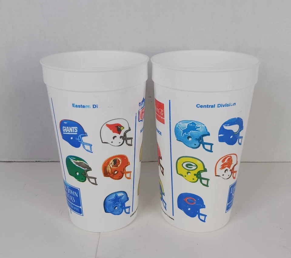 1988 Long John Silver Coca Cola NFL Souvenir copo plástico times de futebol NFC - Imagem 3 de 4