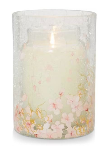Yankee Candle Cherry Blossoms Large Crackle Glass Jar Candle Holder - Picture 2 of 3
