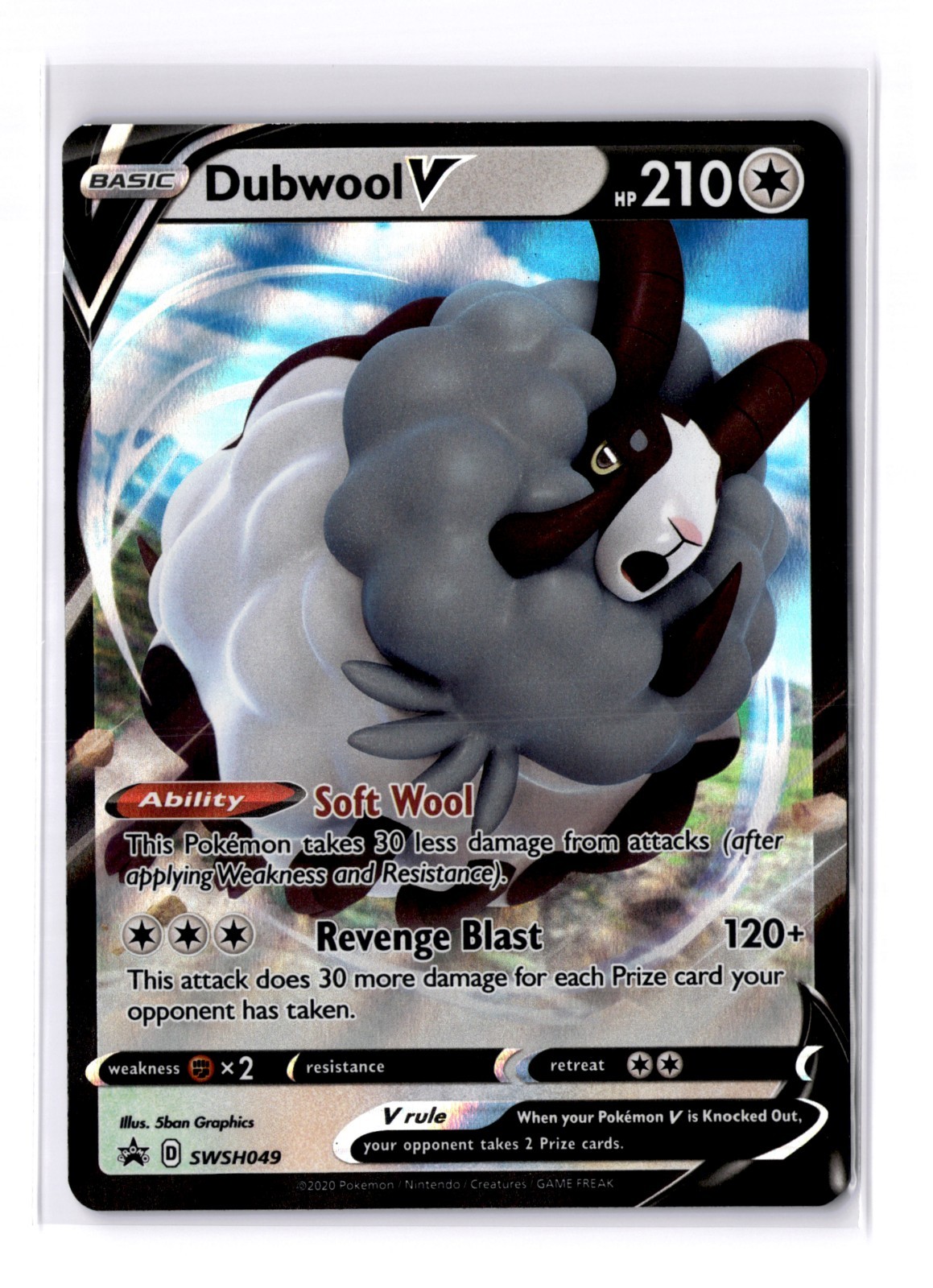 Dubwool V - SWSH049 Sword & Shield Black Star Promo Card - NM - POKEMON TCG