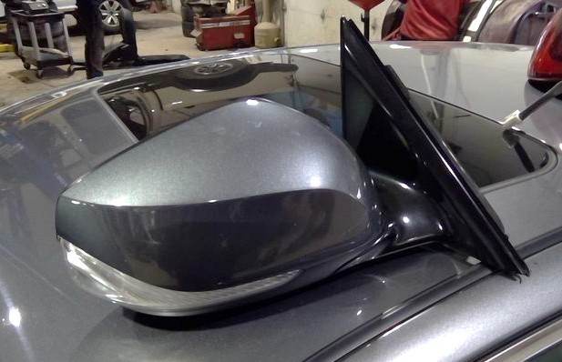 2014-2021 Infiniti Q50 Right Passenger Side View Mirror Door Gray w/o Auto Dimm