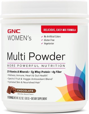GNC Women's Multi Powder Chocolate Flavor Heart Support 30 Servings EXP 02/26