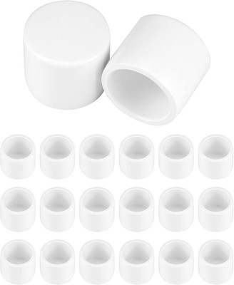 QWORK PVC Pipe End Cap Fitting, 20 Pack 1/2'' Furniture Grade SCH40 Pipe Plug Soc