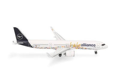 New! Herpa 538961 Lufthansa Airbus A321neo ''Help Alliance'', reg. D-AIEP -  1:500