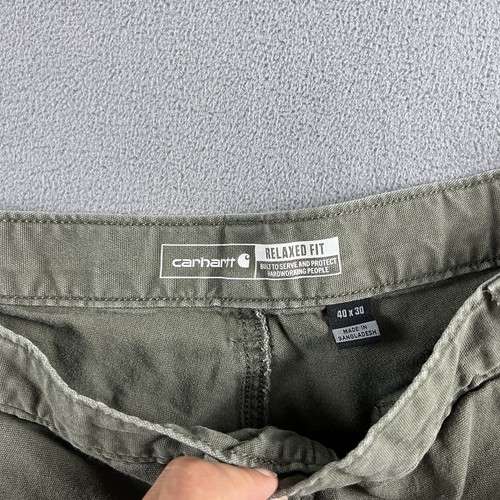 Pantalone Carhartt Uomo 38X28 Verde Muschio Falegname Doppio Ginocchio Abbigliamento da Lavoro Anticato - Foto 6 di 14