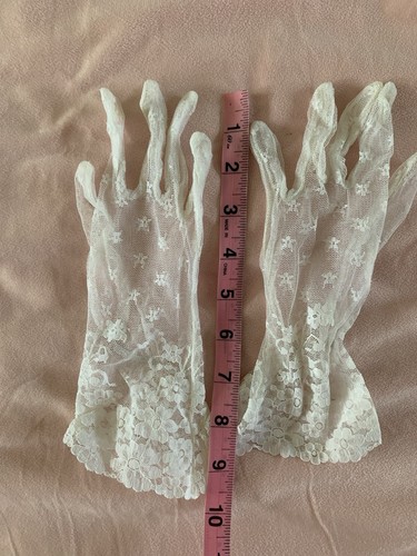 Guantes de Encaje Vintage Niño Lg Formal Elegante Bautizo Bautizo - Imagen 5 de 6