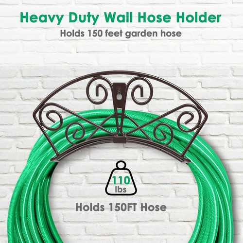 Garden Hose Holder Heavy Duty Water Hose Holder Holds 150 FT Hoses Solid Metal H - Picture 3 of 12