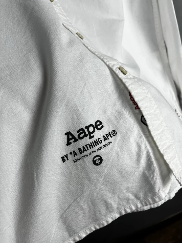 AAPE By A BATHING APE BAPE White Button Down Shirt Size L - Image 3 of 4