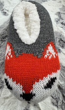 Northeast Outfitters Youth Small 13K - 4 Cozy Cabin Slippers Gray Fox