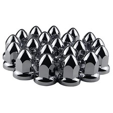 33mm Chrome Lug Nut Covers Push On,ABS Chrome Plastic Push-on Bullet Flanged