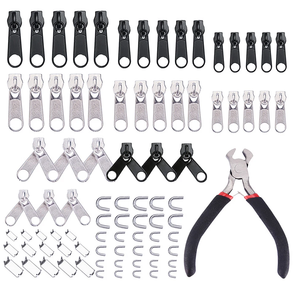 85Pcs Fix Zipper Zip Slider Repair Instant DIY Kit Removable Rescue Replacement - Image 2 of 4