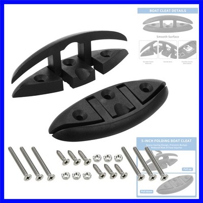 5  Marine Grade Folding Boat Cleats   Flip-Up Dock Mooring Rope Cleat Set wit...