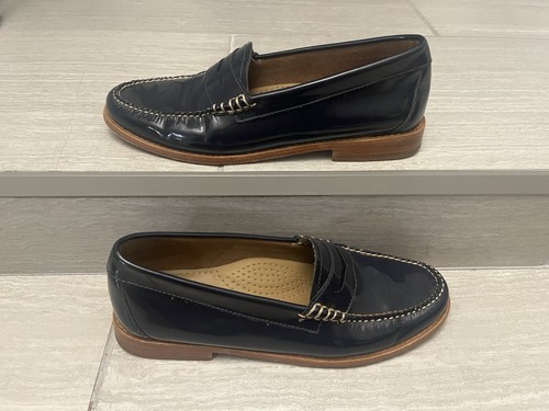 G. H. Bass Women’s Size 8.5 Weejuns Navy Patent Leather Penny Loafers Flat Shoe - Imagen 4 de 10