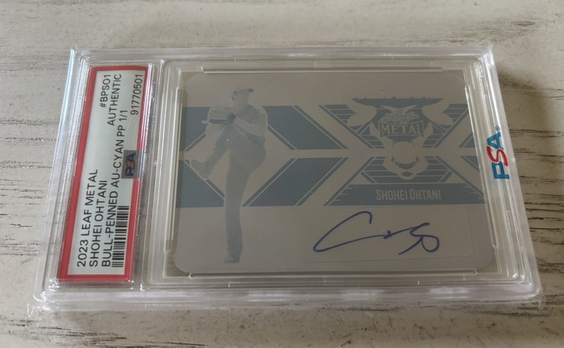 2023 Leaf Metal Shohei Ohtani Bull Penned Printing Plate Auto 1/1