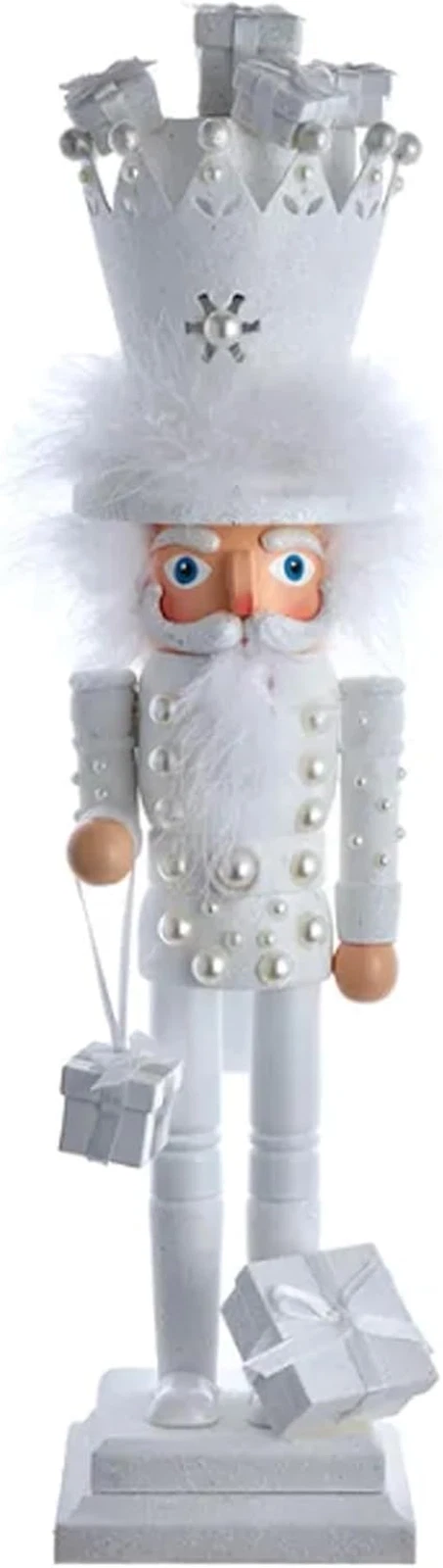 Kurt Adler 18-Inch Hollywood White King Nutcracker with Gifts