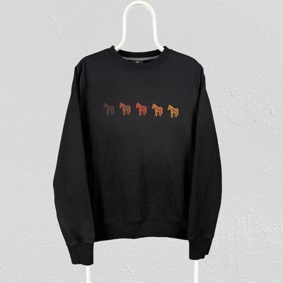 PS Paul Smith schwarzes Zebra Sweatshirt bestickt Herren Medium