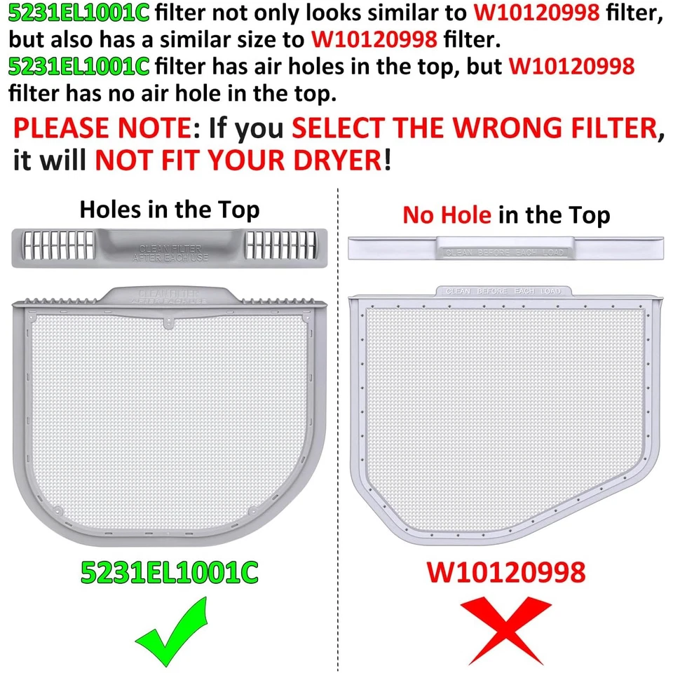 5231EL1001C Dryer Lint Filter for LG & Kenmore Dryers AP5248138 AH3527575 - Image 3 of 4