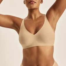 Knix Revolution Neutral V Neck Padded Wireless Bra Womens Size Large 36A 36B 36C